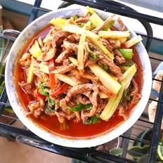 豆瓣芹菜炒牛肉的做法-咸鮮味炒菜譜