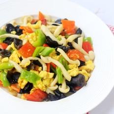 白玉菇木耳炒雞蛋的做法-咸鮮味炒菜譜