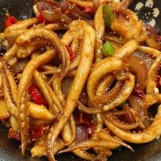 燒烤味炒魷魚須的做法-家常味炒菜譜