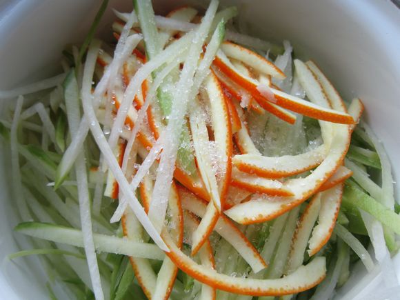 橙子皮拌青蘿卜絲的做法-家常味拌菜譜-易網健康養生網 橙子皮拌青蘿卜絲的做法-家常味拌菜譜