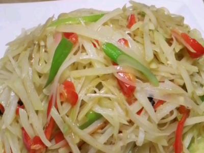 低卡酸辣土豆絲的做法-酸辣味炒菜譜