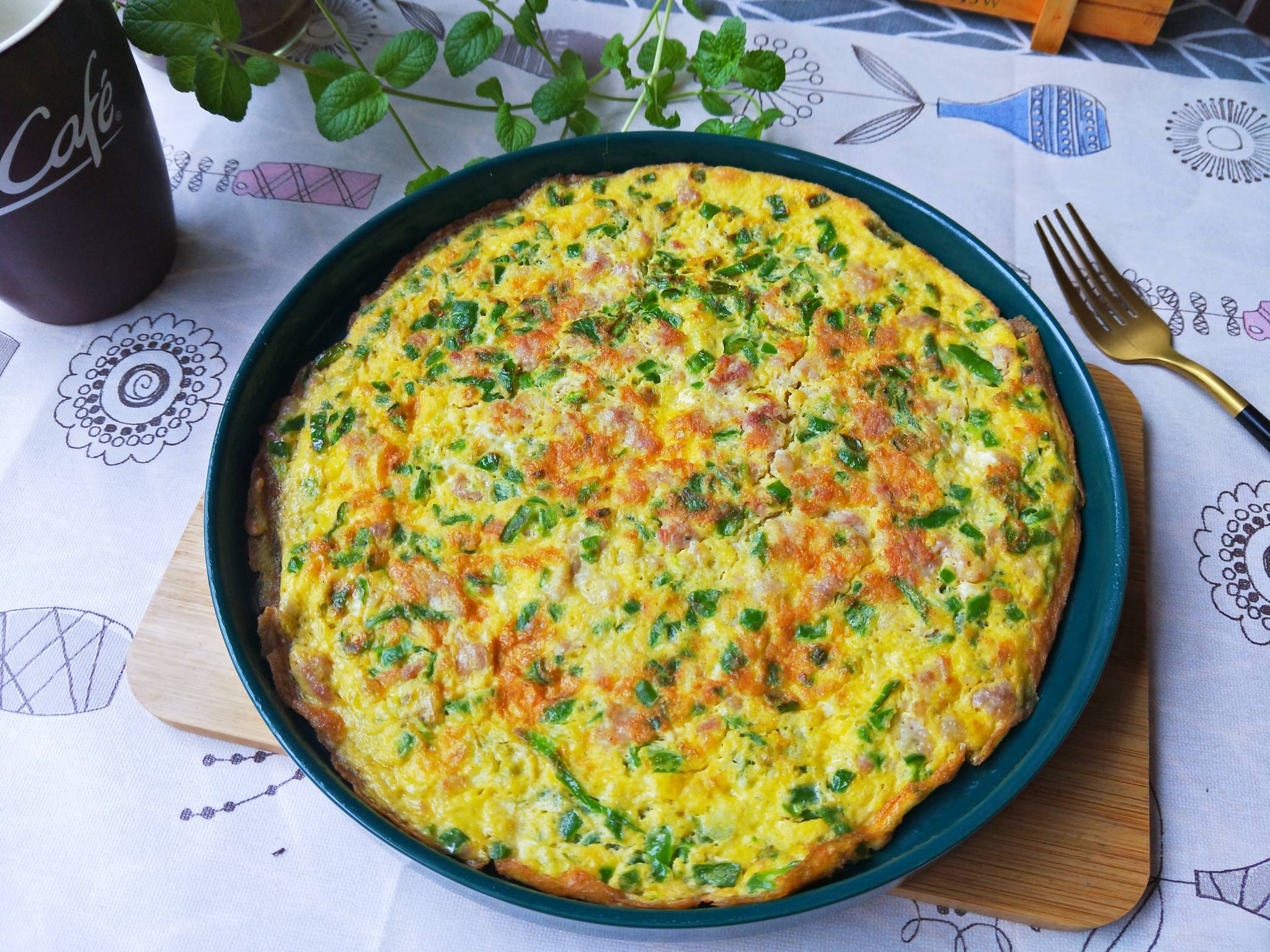 青椒肉末煎雞蛋的做法-咸鮮味煎菜譜