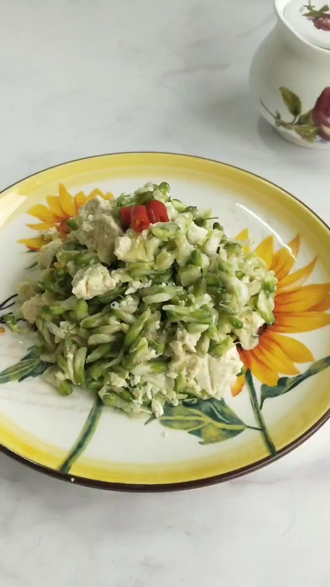 槐花拌豆腐的做法-家常味煮菜譜