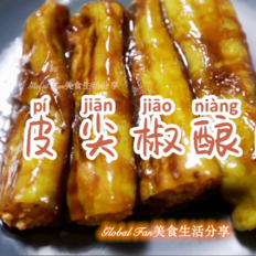 #深更半夜最饞的特色美食#虎皮尖椒釀肉的作法-香辣味燜菜譜