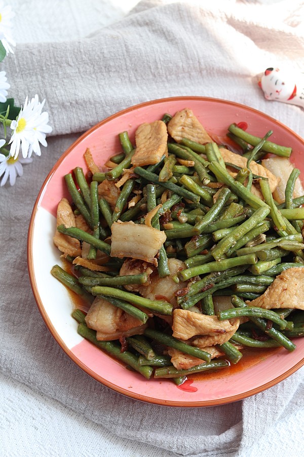 簡單又好吃的家常菜，豇豆炒肉的做法，看一眼就會的做法-家常味炒菜譜