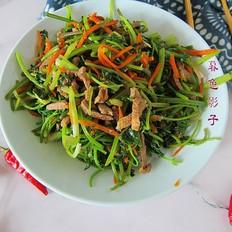 #最美不過中秋味#香菜炒肉絲的作法-家常味燒菜譜