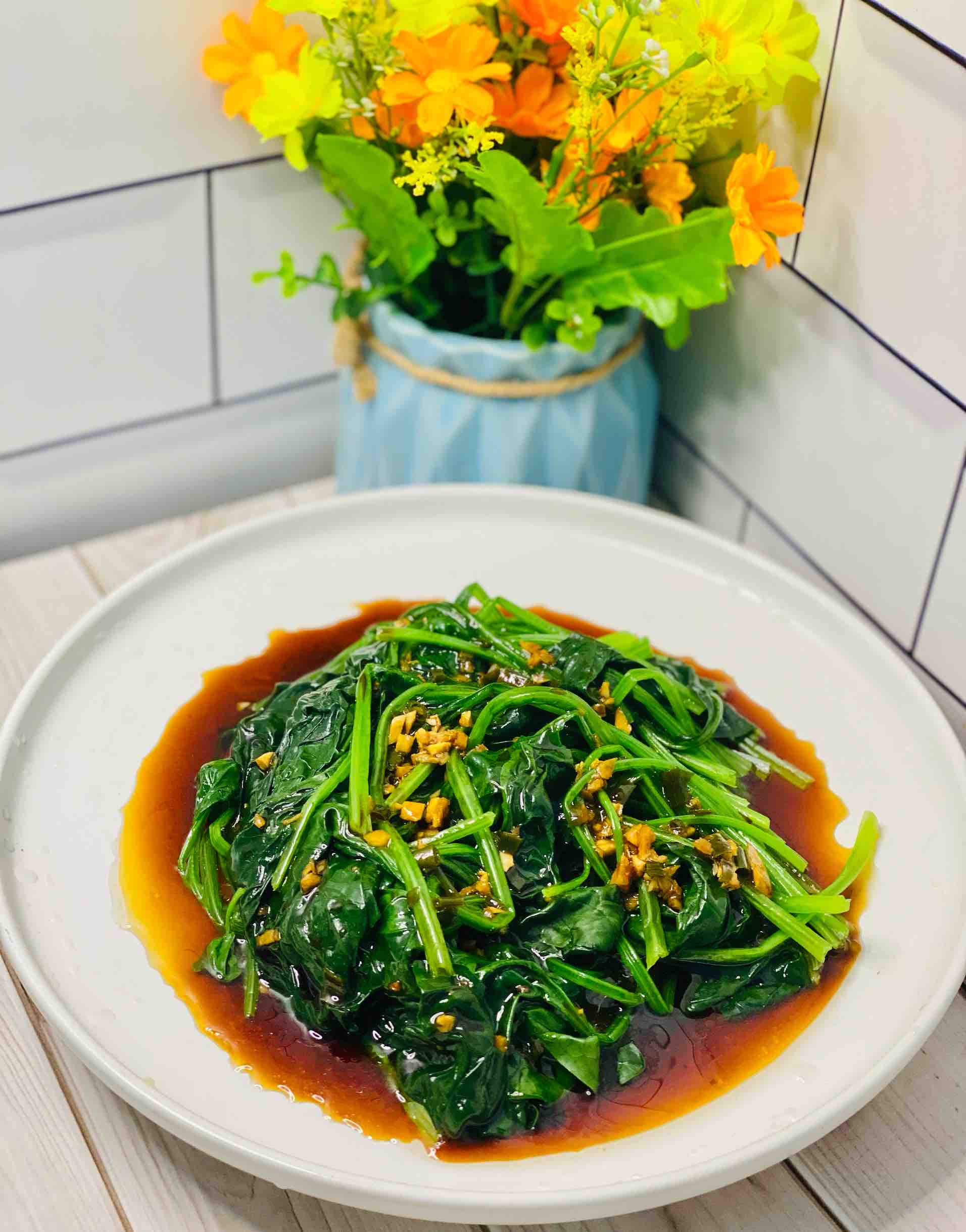 節后掉秤，吃快手拌菠菜的做法-咸鮮味煮菜譜