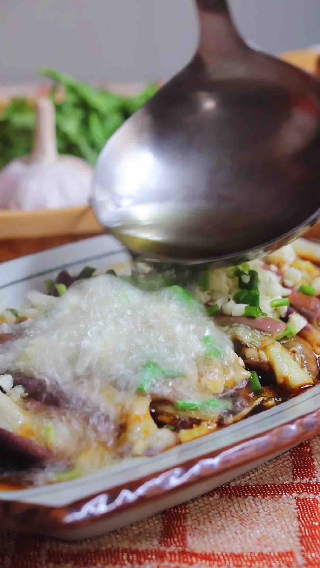 油淋風味茄子的做法-蒜香味蒸菜譜