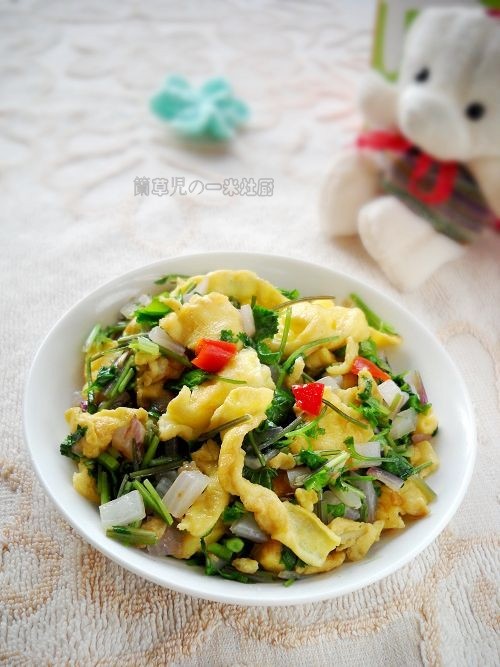 芫荽炒雞蛋的做法-家常味炒菜譜