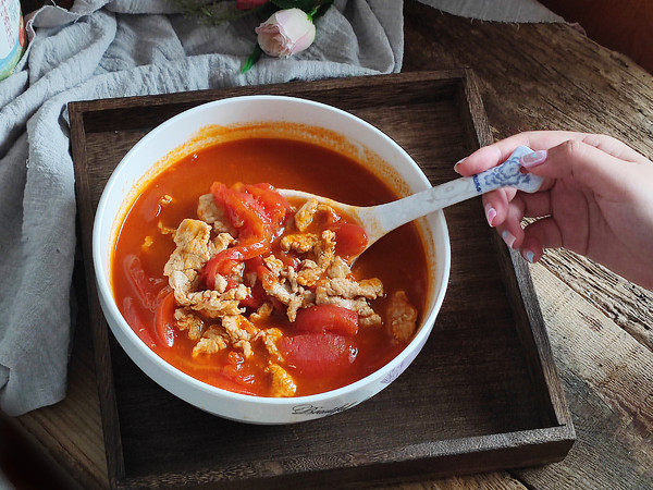番茄水煮肉片的做法-咸鮮味煮菜譜